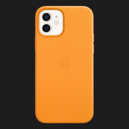 Оригинальный чехол Apple Leather Case with MagSafe для iPhone 12 mini (California Poppy) (MHK63)